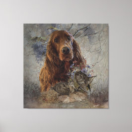 irischer Setter mit Holzhaken Leinwanddruck