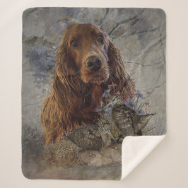 irischer Setter mit Holzhaken Sherpadecke