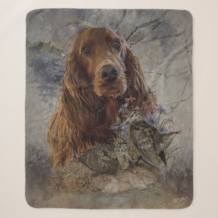 irischer Setter mit Holzhaken Sherpadecke