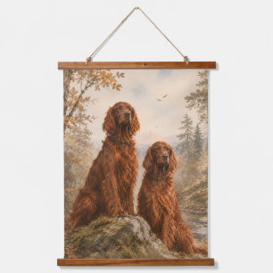 Irischer Setter Wandteppich Mit Holzrahmen