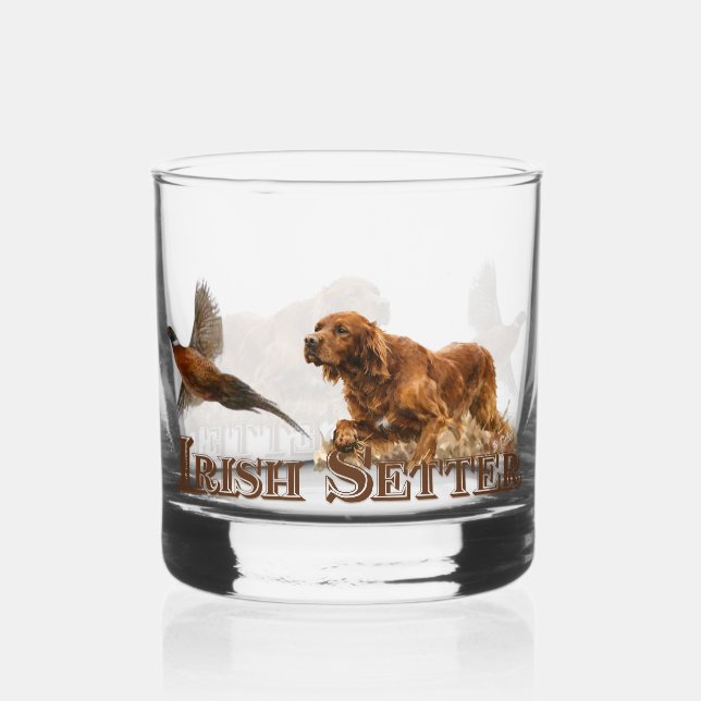 Irischer Setter  Whiskyglas (Vorderseite)