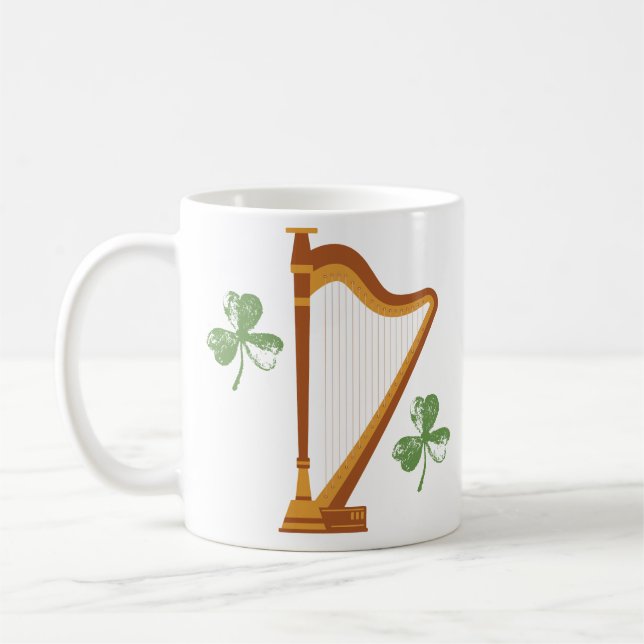 Irischer Shamrock-Harp-Becher Kaffeetasse (Links)