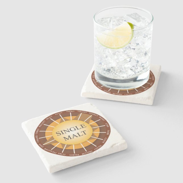 Irischer Single-Malz-Whisky-Marmor-Untersetzer Steinuntersetzer (Seitenansicht)