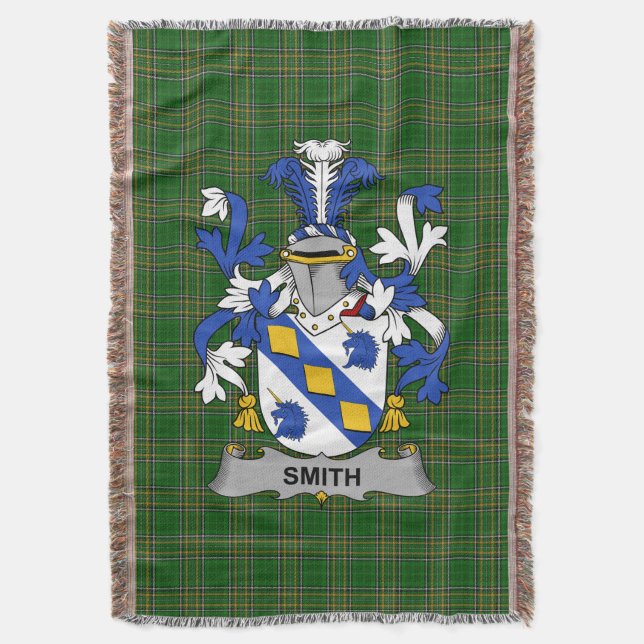 Irischer Smith oder Smyth Coat of Arms Familienwap Decke (Vorderseite Vertikal)