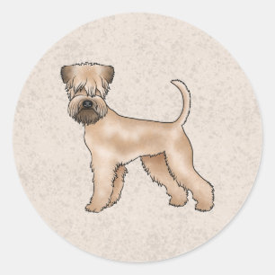 Irischer Soft-Coated Wheaten Terrier Süßer Hund Be Runder Aufkleber