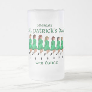 Irischer Stepptanz feiert St. Patrick's Day Mattglas Bierglas