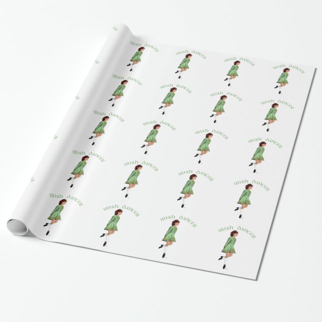 Irischer Stepptänzer - Grün Geschenkpapier (Ungerollt)