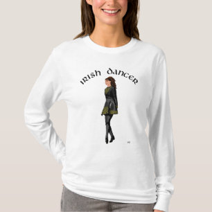 Irischer Stepptänzer - Schwarzes Kleid, braunes Ha T-Shirt