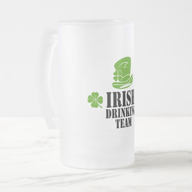 Irischer Sticksack Mattglas Bierglas (Vorderseite Links)