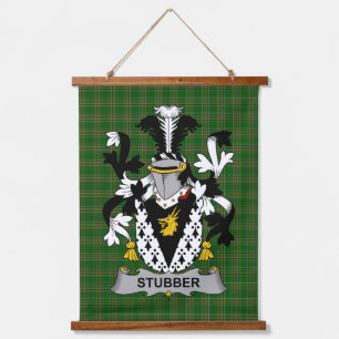 Irischer Stubber-Wappen Familienwappen Wandteppich Mit Holzrahmen