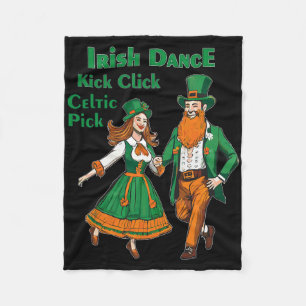 Irischer Tanz Kick Click Tanz St. Patricks Tag Iri Fleecedecke