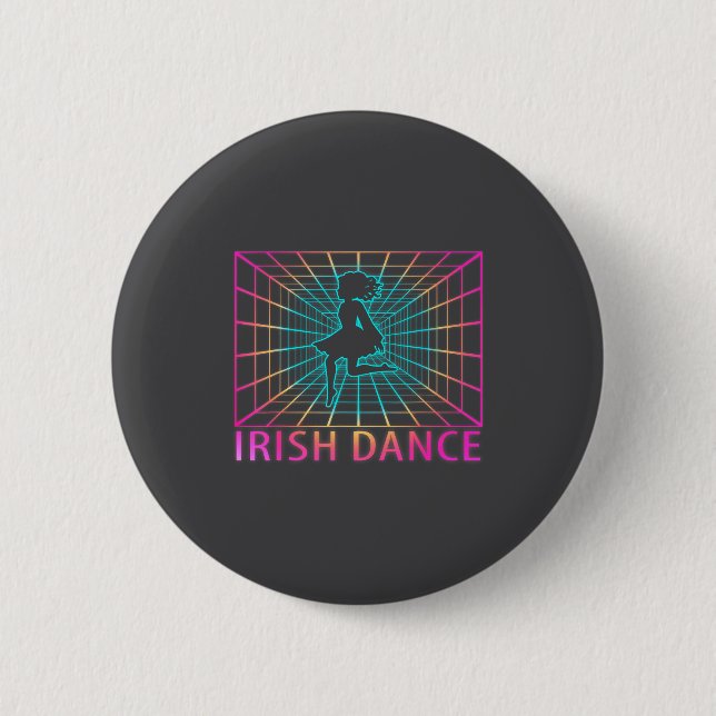 Irischer Tanz Retro-Tänzer-Geschenk Button (Vorderseite)