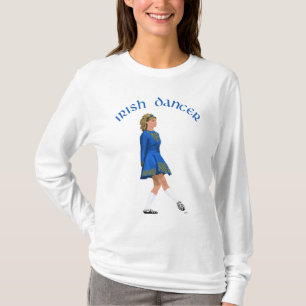Irischer Tänzer Blond in Blau T-Shirt