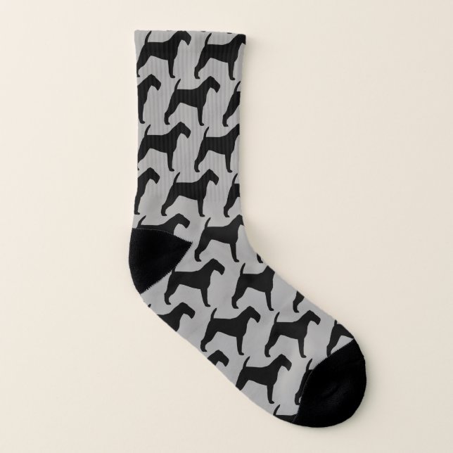Irischer Terrier-Silhouette-Muster Socken (Links - Innen)