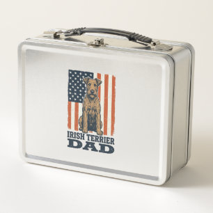 Irischer Terrier-Vater Patriotisch Vintage Metall Brotdose
