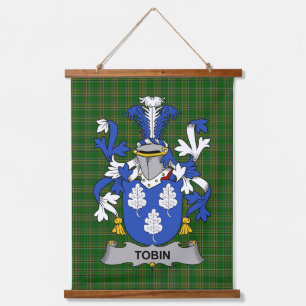 Irischer Tobin-Wappen Familienwappen Wandteppich Mit Holzrahmen