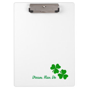Irischer Traumplan. Tu es. Kleine Shamrocks Kleebl Klemmbrett