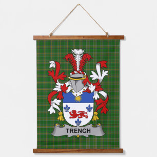 Irischer Trench Coat of Arms Familienwappen Wandteppich Mit Holzrahmen