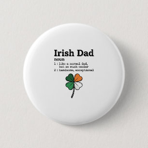 Irischer Vater Lustige Definition Kleeblatt Vintag Button