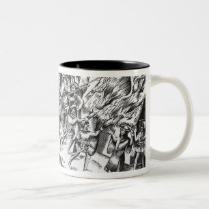 Irischer Vieh-Überfall auf einer englischen Zweifarbige Tasse