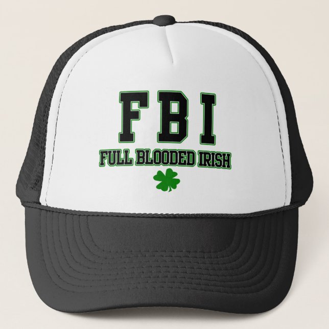 Irischer voller Blooded Iren-Hut FBI Truckerkappe (Vorderseite)