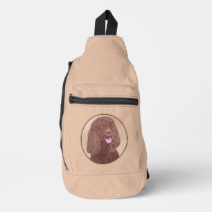 Irischer Wasserspaniel IWS Gemälde Original Hunde Crossbody Bag