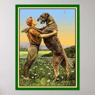 Irischer Wolfhound-Gruß Poster