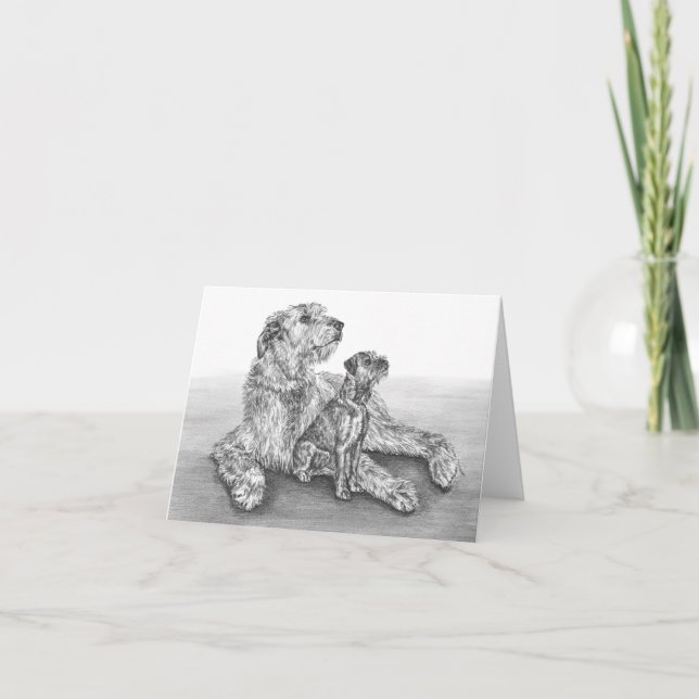 Irischer Wolfhound-Hunde, die durch Kelli Schwan Karte (Vorderseite)