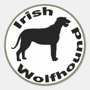Irischer Wolfhound-Kreis-Grenze Runder Aufkleber