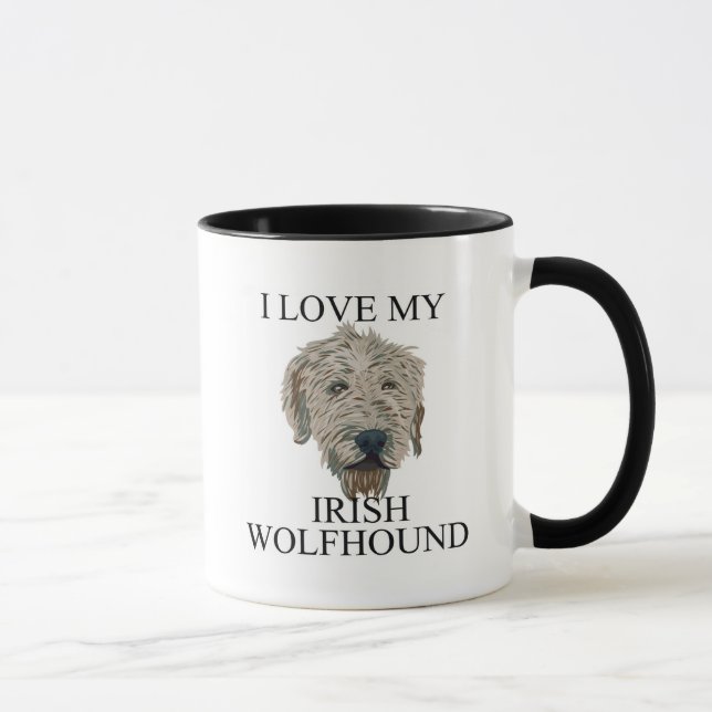 Irischer Wolfhound-Liebe! Tasse (Rechts)