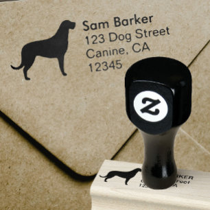 Irischer Wolfhound-Silhouette-Rücksendeadresse Gummistempel
