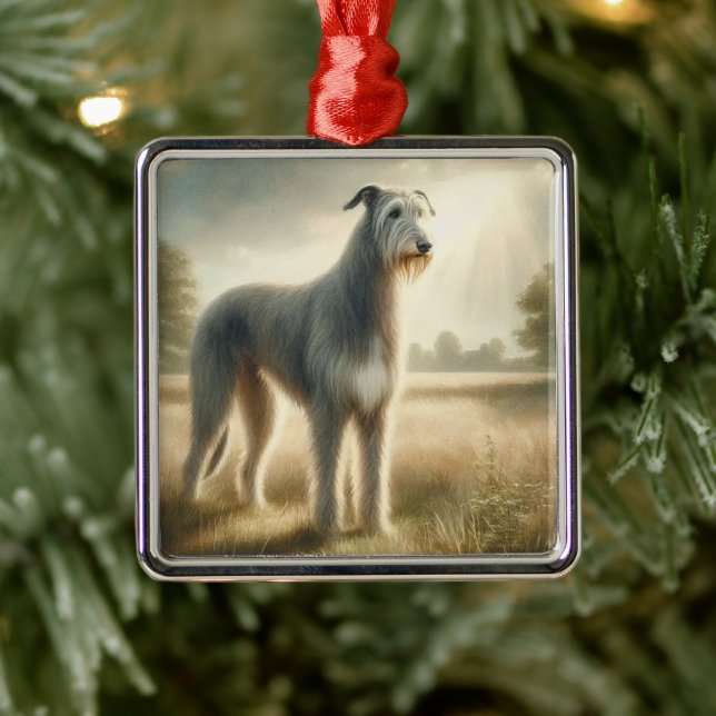Irischer Wolfshund Ornament Aus Metall (Baum)