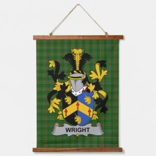 Irischer Wright Wappen Familienwappen Wandteppich Mit Holzrahmen