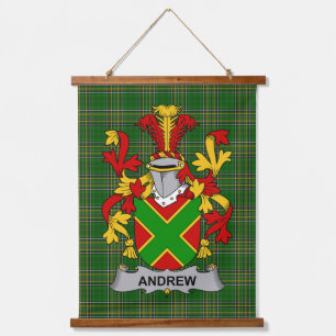 Irisches Andrew-Wappen Familienwappen Wandteppich Mit Holzrahmen