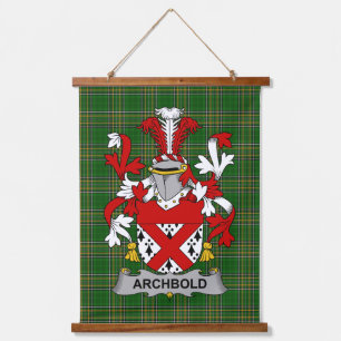 Irisches Archbold-Wappen Familienwappen Wandteppich Mit Holzrahmen