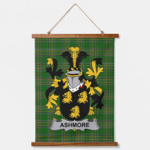Irisches Ashmore-Wappen Familienwappen Wandteppich Mit Holzrahmen