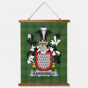 Irisches Barnewall-Wappen Familienwappen Wandteppich Mit Holzrahmen