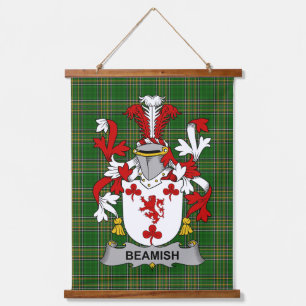 Irisches Beamish-Wappen Familienwappen Wandteppich Mit Holzrahmen