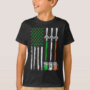 Irisches Bier Irland Amerikanische Flagge St Patri T-Shirt