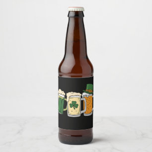 Irisches Bier Irland Flagge St. Patrick's Day Sham Bierflaschenetikett
