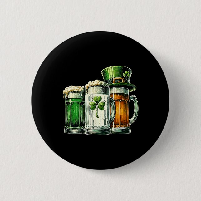 Irisches Bier Irland Flagge St. Patricks Tag  Button (Vorderseite)
