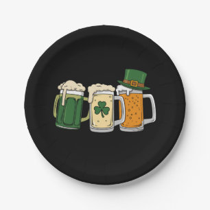 Irisches Bier Irland Flagge St. Patricks Tag Shamr Pappteller