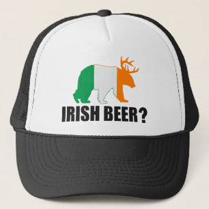 Irisches Bier? Irland-Flaggen-Bärn-Rotwild-Hut Truckerkappe