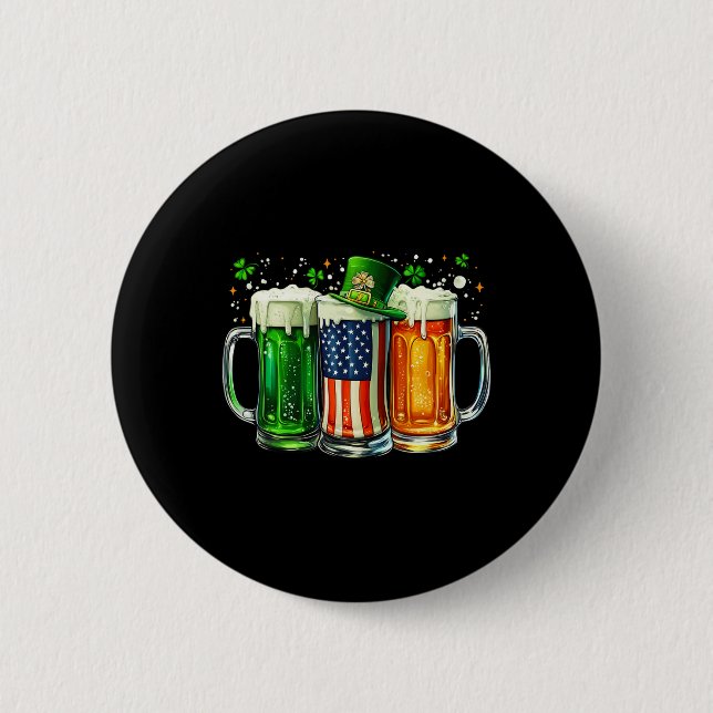 Irisches Bier Irland St Patricks Day Trinkparty  Button (Vorderseite)