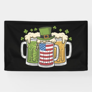 Irisches Bier Irland USA Amerikanische Flagge St.  Banner