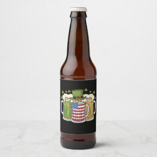 Irisches Bier Irland USA Amerikanische Flagge St. Bierflaschenetikett