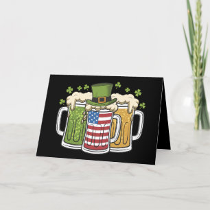 Irisches Bier Irland USA Amerikanische Flagge St.  Dankeskarte