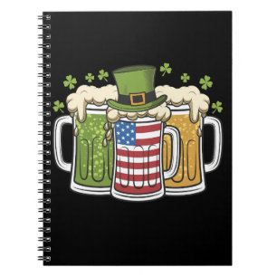 Irisches Bier Irland USA Amerikanische Flagge St. Notizblock