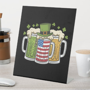 Irisches Bier Irland USA Amerikanische Flagge St. Sockelschild