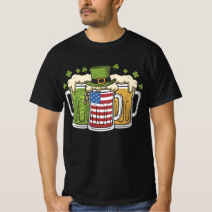Irisches Bier Irland USA Amerikanische Flagge St.  T-Shirt
